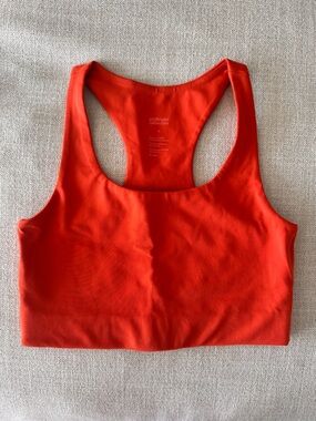 girlfriend collective Paloma Coral Orange-Red Racerback Sports Bra